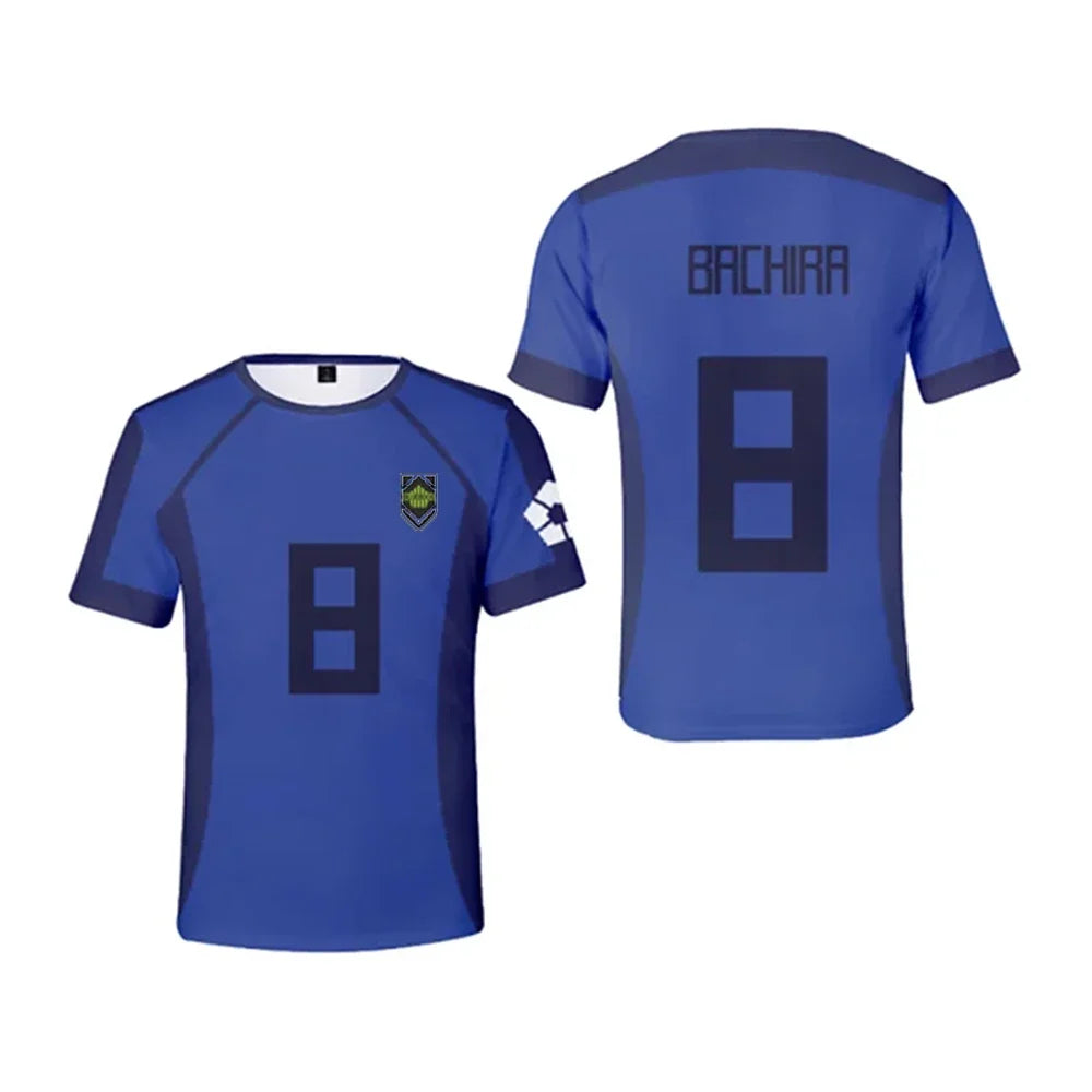 Blue Lock Anime Football Jersey T-Shirt – Isagi, Chigiri & Bachira Cosplay Tee