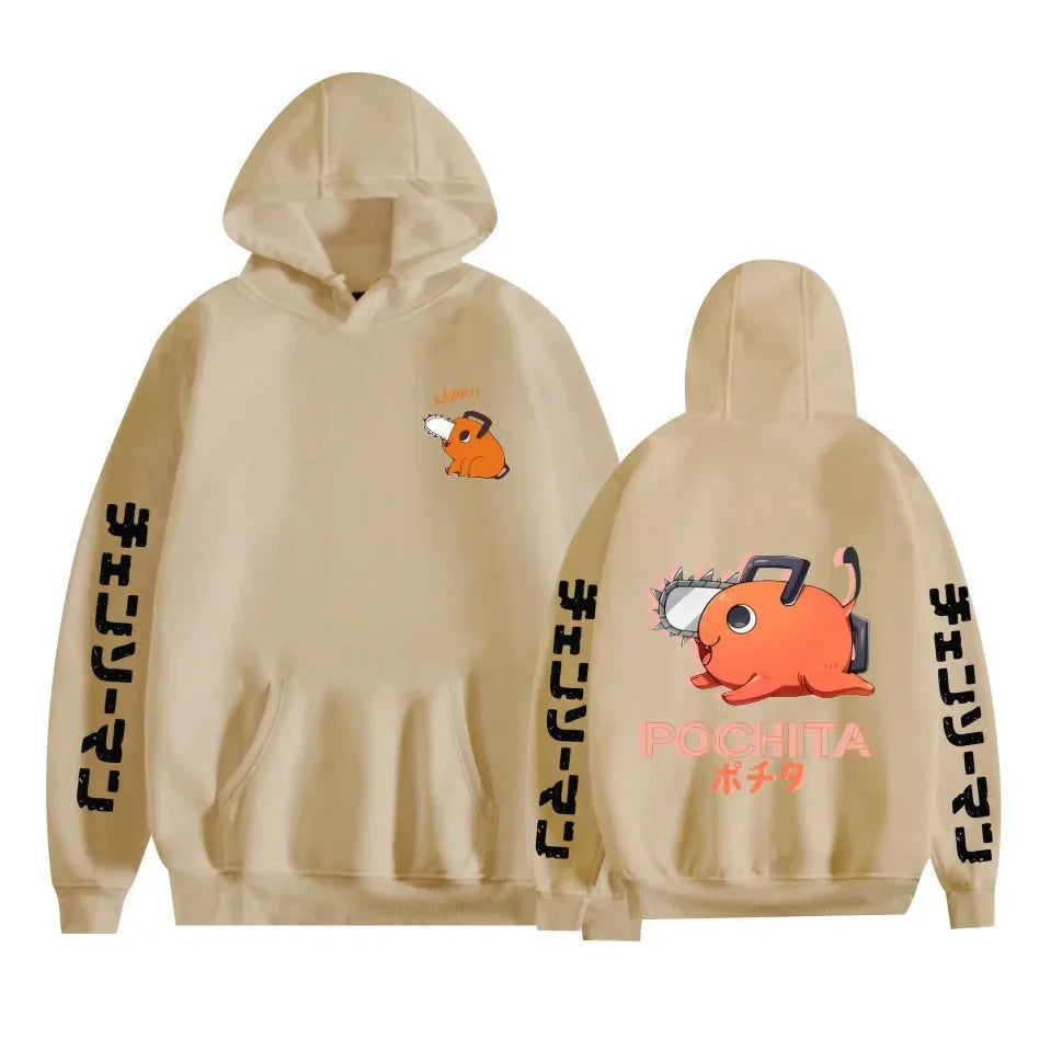 Chainsaw Man Pochita Hoodie – Unisex Harajuku Anime Streetwear Pullover