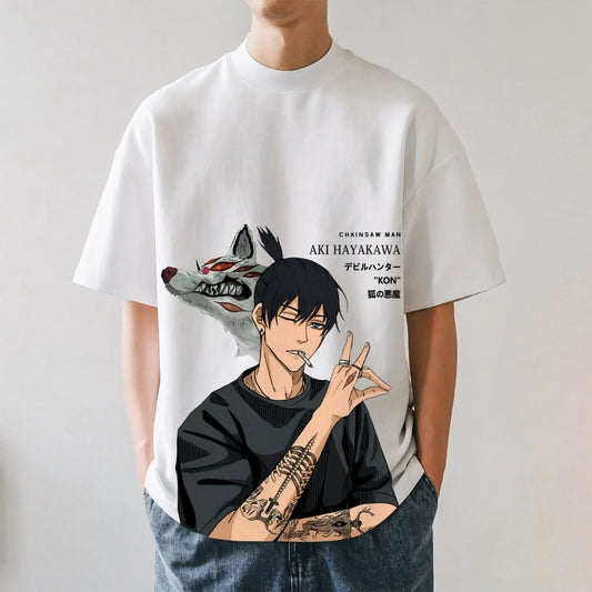 Chainsaw Man Aki Hayakawa T-Shirt – Japanese Anime Streetwear Unisex Tee