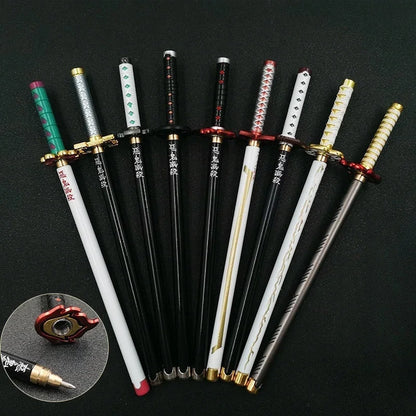 Demon Slayer Sword Gel Pen – 17 Anime Character Styles, 0.5mm Black Ink Cosplay Stationery