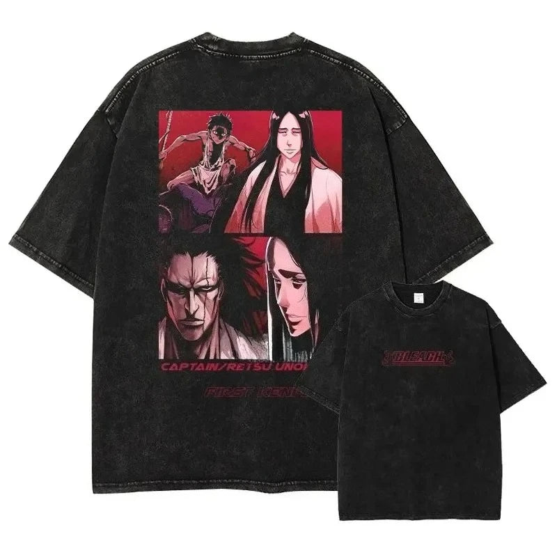 BLEACH Vintage Washed Oversized T-Shirt – Unisex Y2K Anime Streetwear Tee