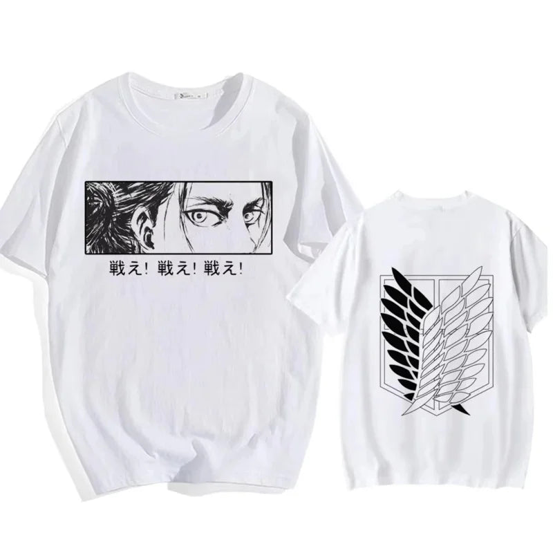 Attack on Titan Eren Yeager Graphic T-Shirt – Oversized Unisex Cotton Anime Streetwear Tee