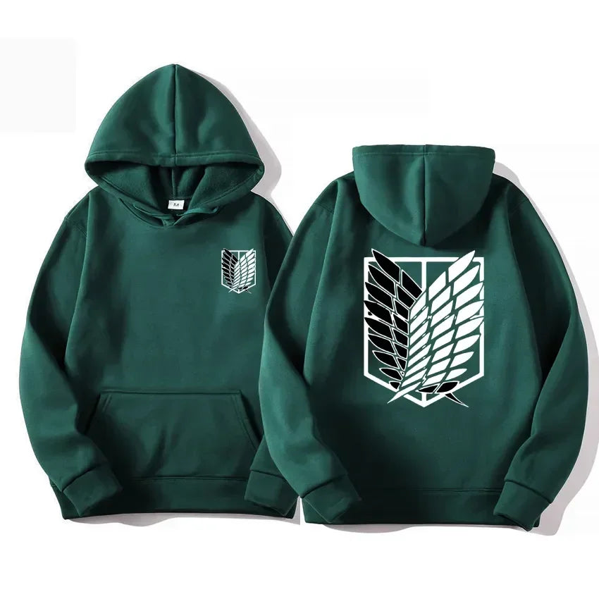 Attack on Titan Anime Hoodie – Unisex Cotton Blend Pullover Sweatshirt | Eren & Scout Regiment Streetwear