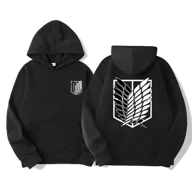 Attack on Titan Anime Hoodie – Unisex Cotton Blend Pullover Sweatshirt | Eren & Scout Regiment Streetwear