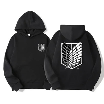 Attack on Titan Anime Hoodie – Unisex Cotton Blend Pullover Sweatshirt | Eren & Scout Regiment Streetwear
