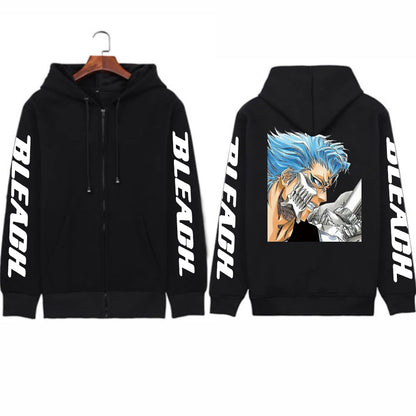 BLEACH Grimmjow Jaegerjaquez Zip-Up Hoodie – Anime Harajuku Streetwear Jacket