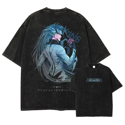 BLEACH Vintage Washed Oversized T-Shirt – Unisex Y2K Anime Streetwear Tee