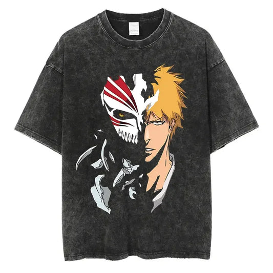 BLEACH Vintage Washed Oversized T-Shirt – Unisex Retro Anime Streetwear Tee