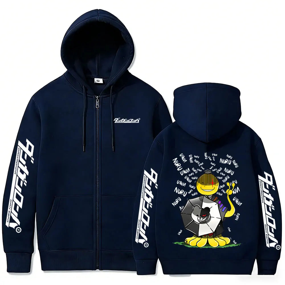 Assassination Classroom Korosensei Zip-Up Hoodie – Oversized Unisex Anime Jacket