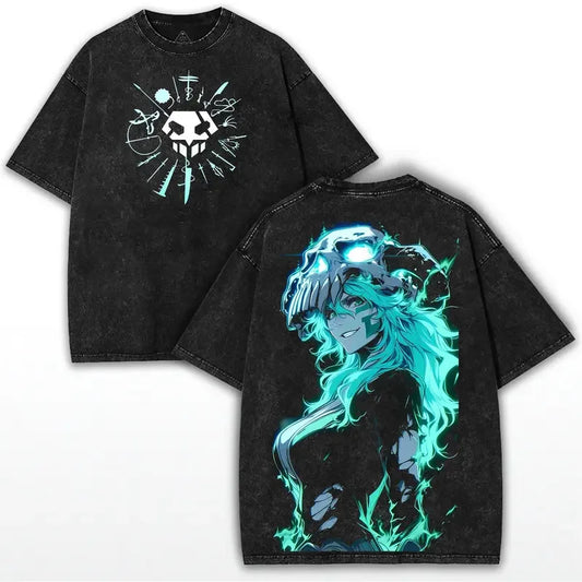 BLEACH Nelliel Tu Odelschwanck Vintage Washed T-Shirt – Unisex Manga Anime Streetwear Tee