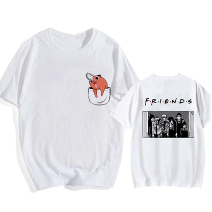 Chainsaw Man 90s Retro Anime T-Shirt – Pochita & Makima Harajuku Graphic Tee