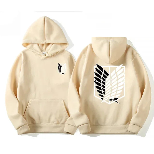 Attack on Titan Anime Hoodie – Unisex Cotton Blend Pullover Sweatshirt | Eren & Scout Regiment Streetwear