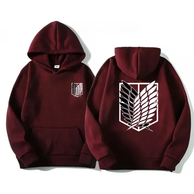 Attack on Titan Anime Hoodie – Unisex Cotton Blend Pullover Sweatshirt | Eren & Scout Regiment Streetwear