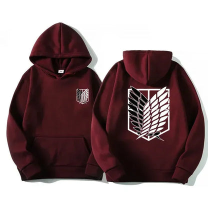 Attack on Titan Anime Hoodie – Unisex Cotton Blend Pullover Sweatshirt | Eren & Scout Regiment Streetwear