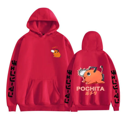 Chainsaw Man Pochita Hoodie – Unisex Harajuku Anime Streetwear Pullover