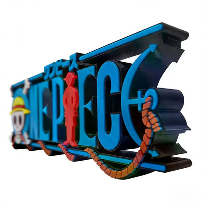 New One Piece Straw Hat Skull Logo 3d Printed Standing Sign Anime Collectible Ornament Home Desk Decoration Gifts For Anime Fans