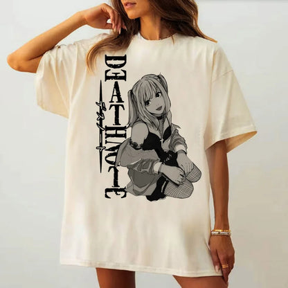 Death Note Y2K Graphic T-Shirt – Punk Grunge Harajuku Anime Streetwear Tee