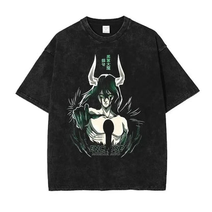 BLEACH Vintage Washed Oversized T-Shirt – Unisex Y2K Anime Streetwear Tee