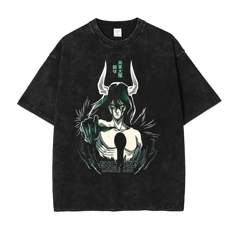 BLEACH Vintage Washed Oversized T-Shirt – Unisex Y2K Anime Streetwear Tee