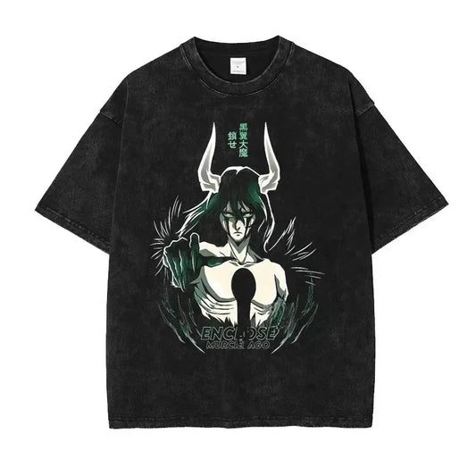 BLEACH Vintage Washed Oversized T-Shirt – Unisex Y2K Anime Streetwear Tee