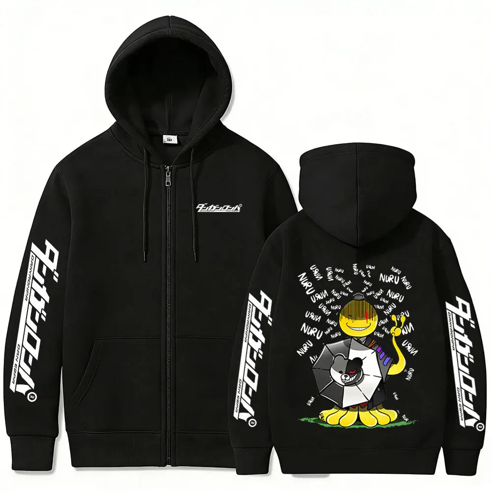Assassination Classroom Korosensei Zip-Up Hoodie – Oversized Unisex Anime Jacket