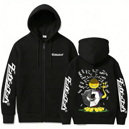 Assassination Classroom Korosensei Zip-Up Hoodie – Oversized Unisex Anime Jacket