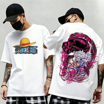 Summer New Arrival: One Piece Pattern T-shirt, unisex, anime print, casual short-sleeved, fashionable streetwear top, Y2K style.