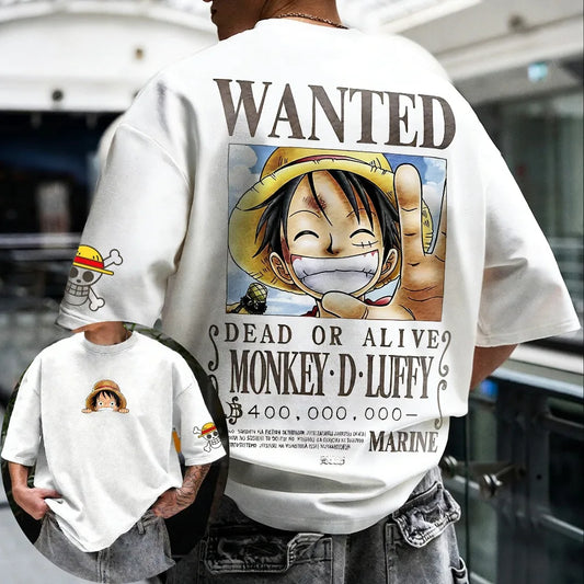 2026 Summer One Piece Retro Cosplay T-shirt Men's Oversize Casual Cotton Printed Short-sleeved Unisex Children's Sports Shirt