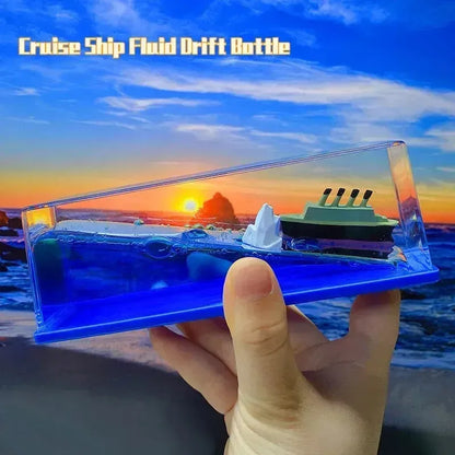 One Piece Going Merry Floating Barcos Thousand Sunny Ship in Fluid Liquid Barcos Floating Boat Desk Decor Living Room Decoration