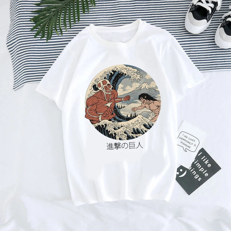 Attack on Titan Anime Graphic T-Shirt – Oversized Unisex Cotton Harajuku Streetwear Tee