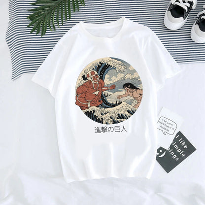 Attack on Titan Anime Graphic T-Shirt – Oversized Unisex Cotton Harajuku Streetwear Tee