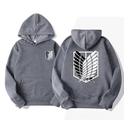Attack on Titan Anime Hoodie – Unisex Cotton Blend Pullover Sweatshirt | Eren & Scout Regiment Streetwear