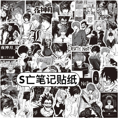 Death Note 65-Piece Anime Sticker Pack – Black & White Manga Decals