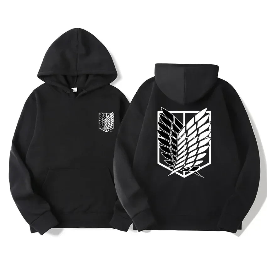 Attack on Titan Anime Hoodie – Unisex Cotton Blend Pullover Sweatshirt | Eren & Scout Regiment Streetwear