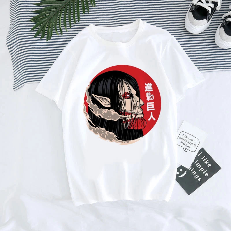 Attack on Titan Anime Graphic T-Shirt – Oversized Unisex Cotton Harajuku Streetwear Tee