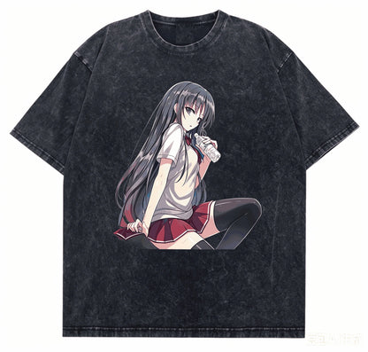 Classroom of the Elite Vintage Washed T-Shirt – Retro Anime Streetwear Tee