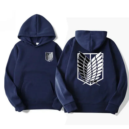 Attack on Titan Anime Hoodie – Unisex Cotton Blend Pullover Sweatshirt | Eren & Scout Regiment Streetwear