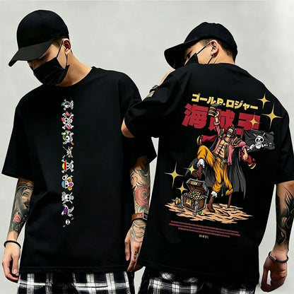 Summer New Arrival: One Piece Pattern T-shirt, unisex, anime print, casual short-sleeved, fashionable streetwear top, Y2K style.