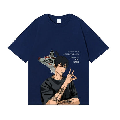 Chainsaw Man Aki Hayakawa T-Shirt – Japanese Anime Streetwear Unisex Tee