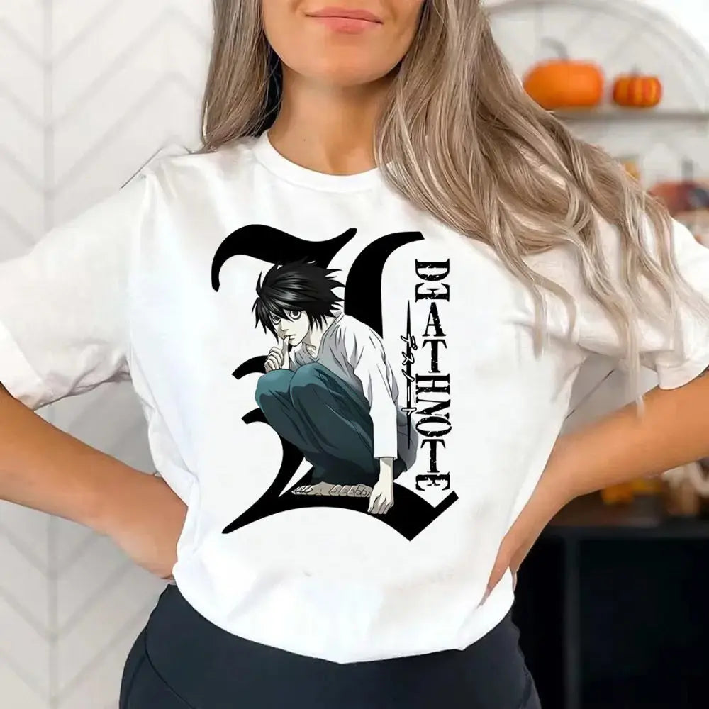 Death Note Psychedelic Y2K T-Shirt – Gothic Harajuku Anime Streetwear Tee