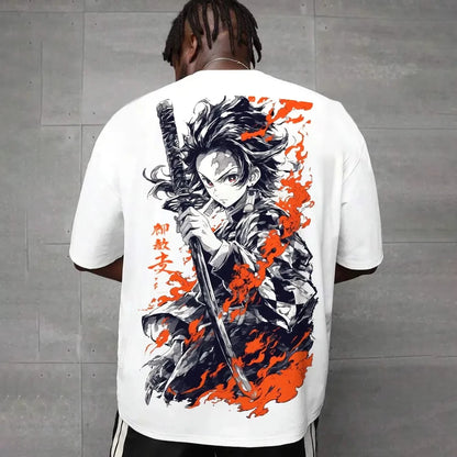 Demon Slayer Anime T-Shirt – Unisex Loose Breathable Cotton Summer Graphic Tee