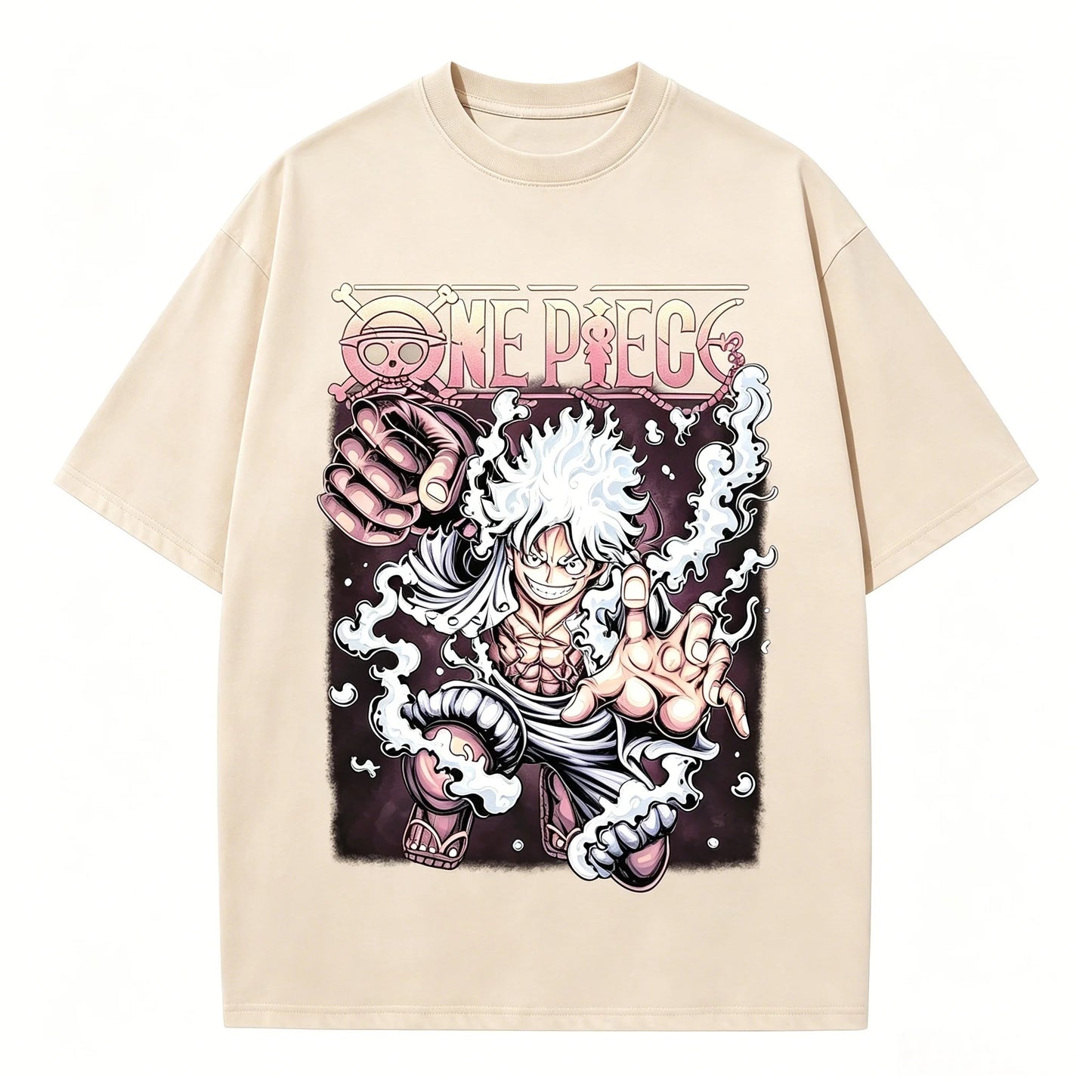 One Piece Gear 5 Luffy Sun God Nika Oversized Graphic Tee Unisex Cotton Anime Streetwear Summer Casual Top