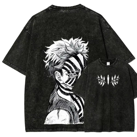 Demon Slayer Anime Washed T-Shirt – Unisex Graphic Streetwear Casual Tee 2026