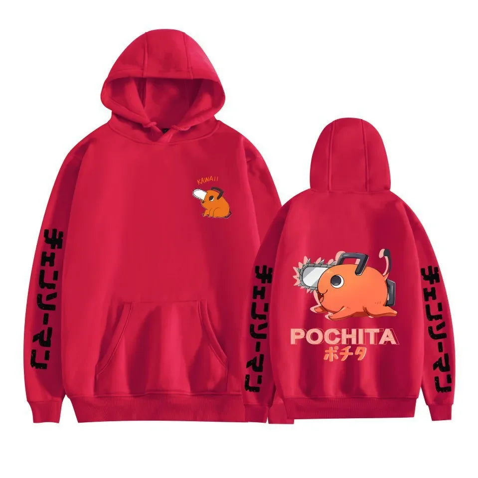 Chainsaw Man Pochita Hoodie – Unisex Harajuku Anime Streetwear Pullover