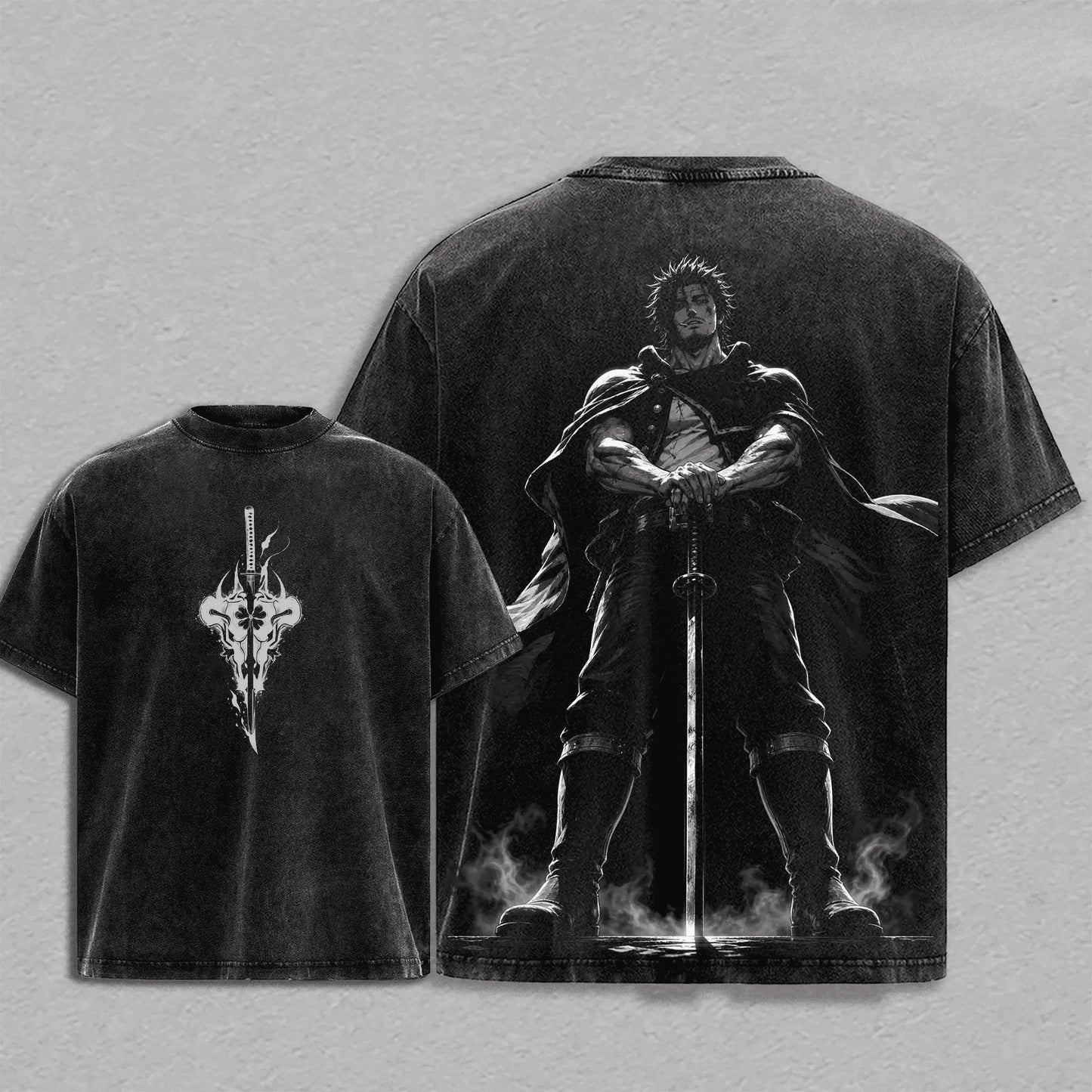 Black Clover Yami Sukehiro Vintage Washed Graphic T-Shirt – Oversized Unisex Cotton Anime Tee