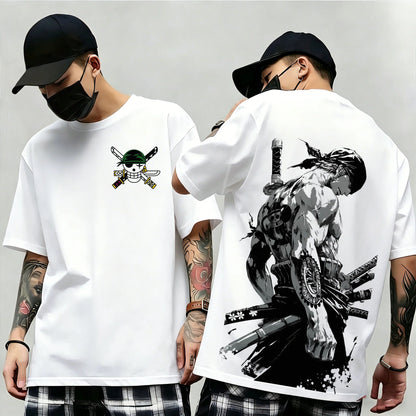 Summer New Arrival: One Piece Pattern T-shirt, unisex, anime print, casual short-sleeved, fashionable streetwear top, Y2K style.