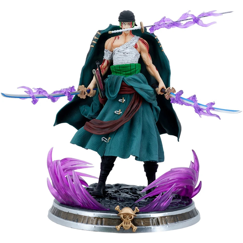 Hot 20cm Anime Figure GK Roronoa Zoro Three-blade Sa-maximum Manga Anime Statue Action Figure Collection Model Kid Toy