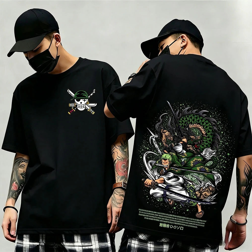 Summer New Arrival: One Piece Pattern T-shirt, unisex, anime print, casual short-sleeved, fashionable streetwear top, Y2K style.