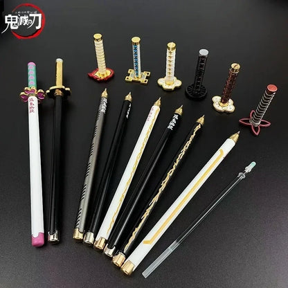 Demon Slayer Sword Gel Pen – 17 Anime Character Styles, 0.5mm Black Ink Cosplay Stationery