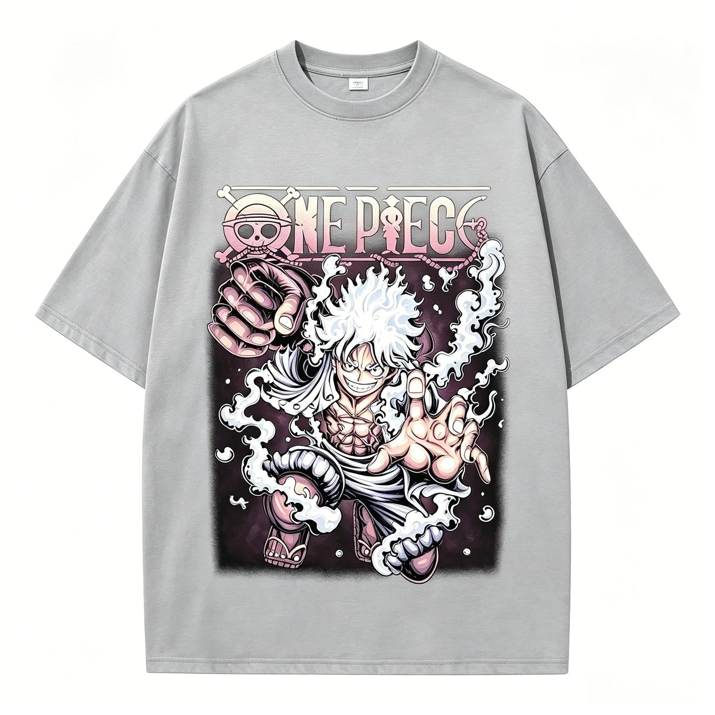 One Piece Gear 5 Luffy Sun God Nika Oversized Graphic Tee Unisex Cotton Anime Streetwear Summer Casual Top